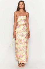 Genevieve Yellow Bloom Maxi Skirt