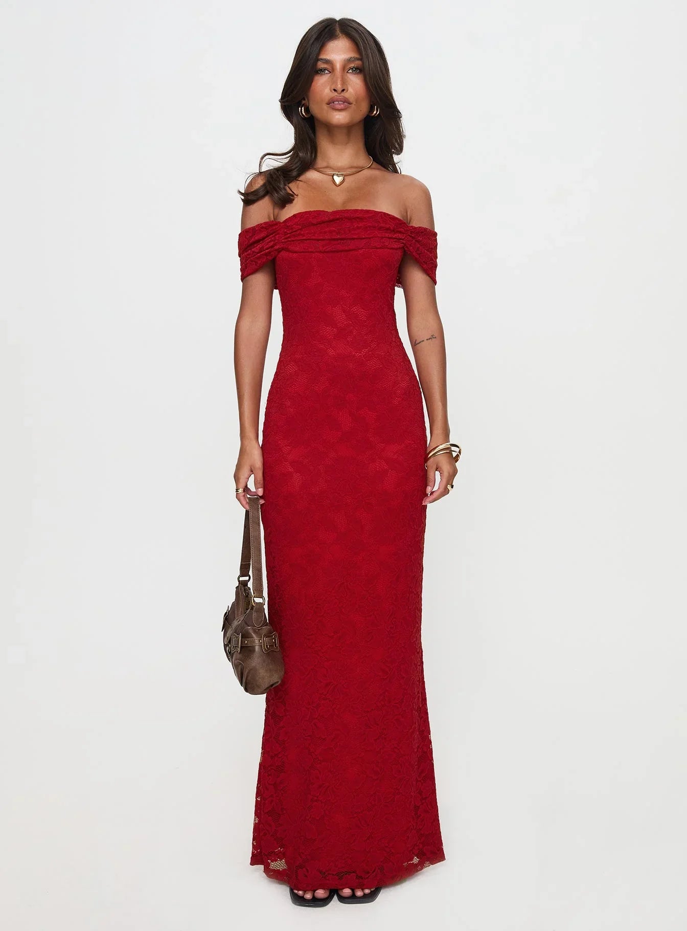 Allured Strapless Maxi Dress Burgundy